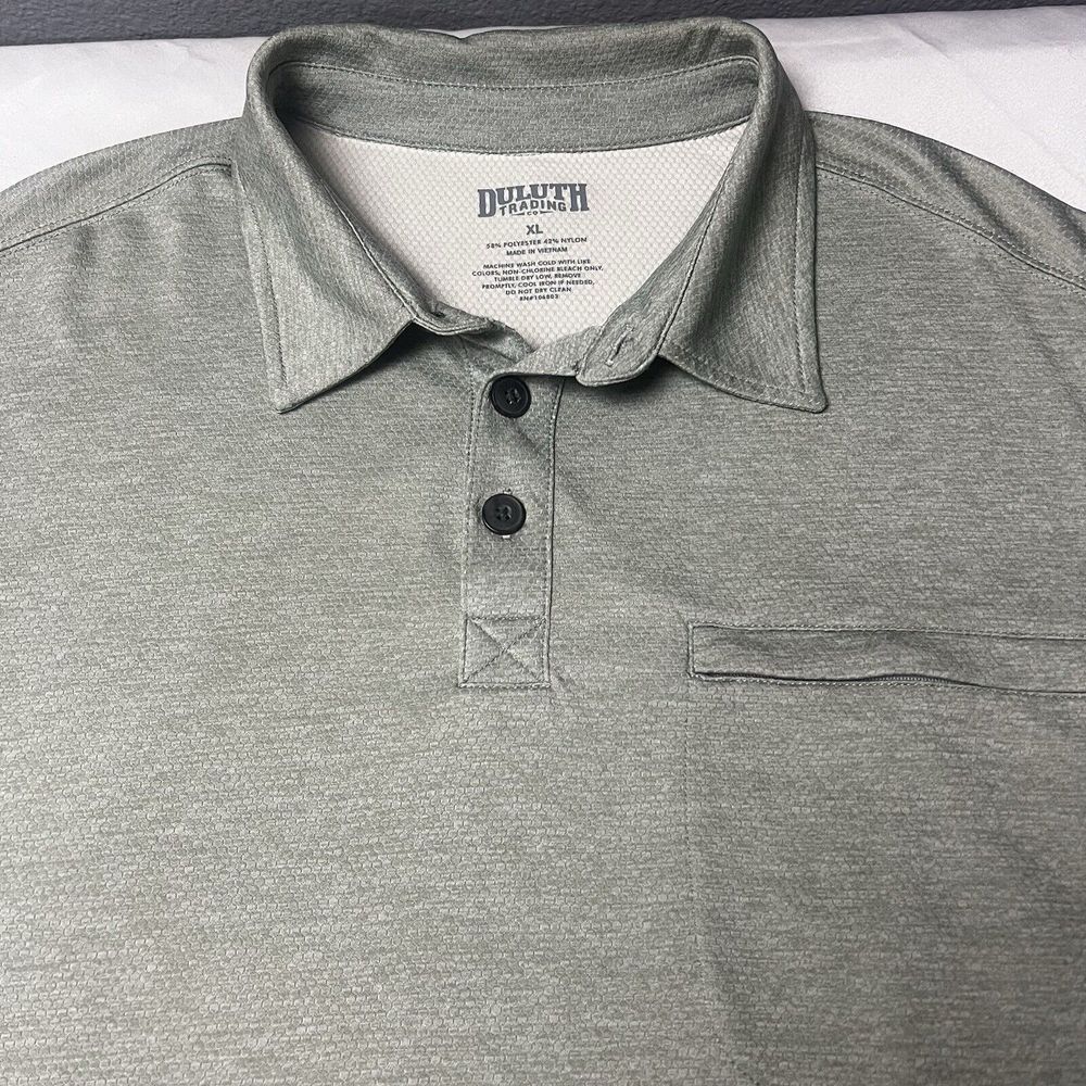 Duluth Trading Polo Shirt Mens XL Green Short‎ Sleeve Performance Polyester Golf